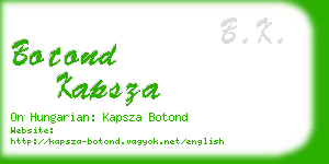 botond kapsza business card